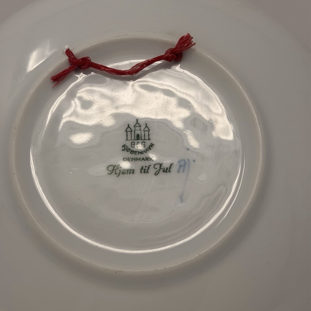Vintage Bing Grondahl 1966 Christmas Plate Hjem Til Jul Denmark Sailboats 7.25" - Picture 7 of 9